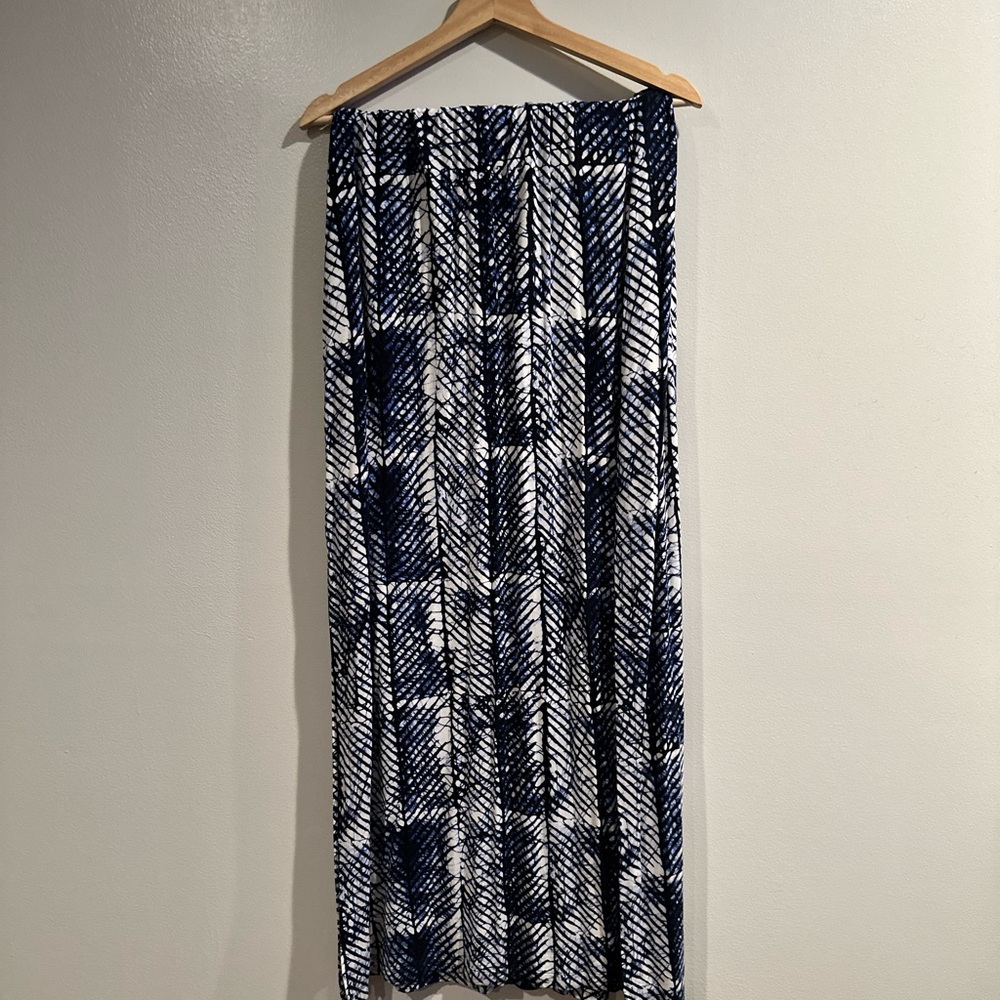 MICHAEL Michael Kors Blue and White Midi Skirt